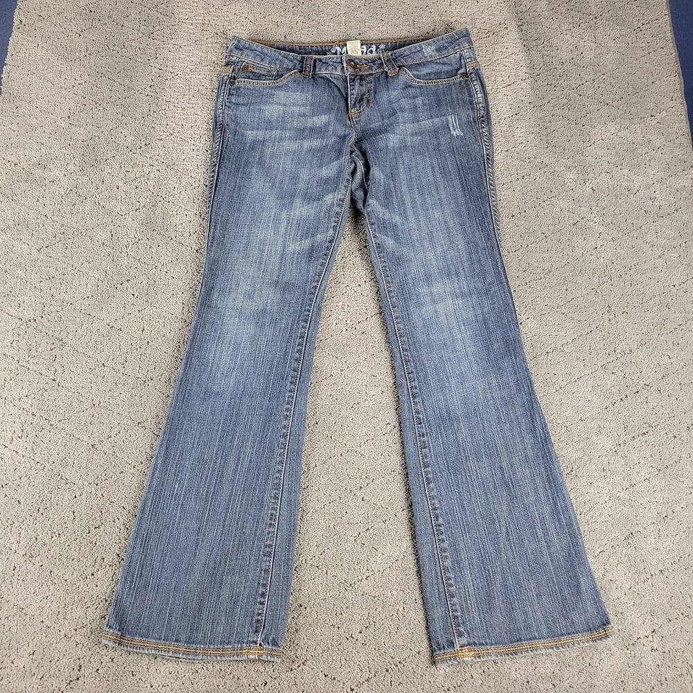 Vintage Mudd Jeans Womens 11 Blue Bootcut Flap Pocket Low Rise Stretch Denim
